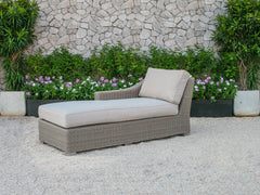 Homeroots 30" Aluminum Wood And Rattan Sectional Sofa Set