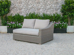 Homeroots 30" Aluminum Wood And Rattan Sectional Sofa Set