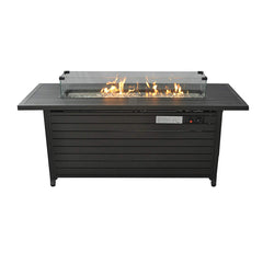 Homeroots 57" Bronze Steel Propane Rectangular Fire Pit Table